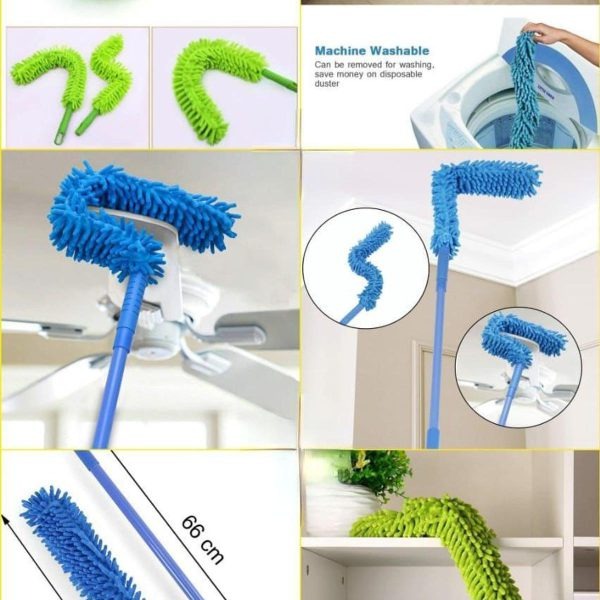 Flexible Micro-Fiber Duster With Telescopic Stainless Steel Handle